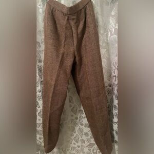 Vintage 100% Wool Herringbone women’s Trousers Made in Italy Size 12.